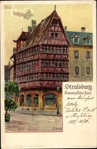 Künstler Ak Hoch, F., Straßburg Elsass Bas Rhin, Kammerzellsches Haus