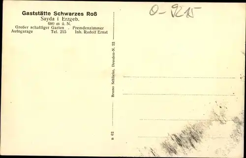 Ak Sayda im Erzgebirge, Gaststätte Schwarzes Roß