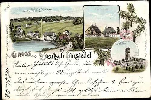 Litho Deutscheinsiedel Deutschneudorf im Erzgebirge, Haselstein, Bad Einsiedel