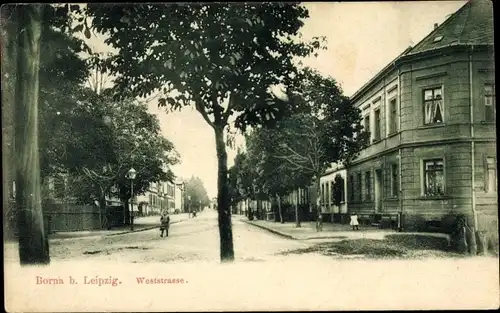 Ak Borna in Sachsen, Weststraße