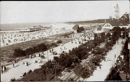 Foto Ak Ostseebad Heringsdorf auf Usedom, Strand, Promenade