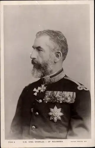 Ak König Karl I von Rumänien, Portrait