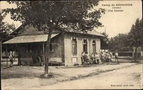 Ak Sissonne Aisne, Camp de Sissonne, eine Kantine