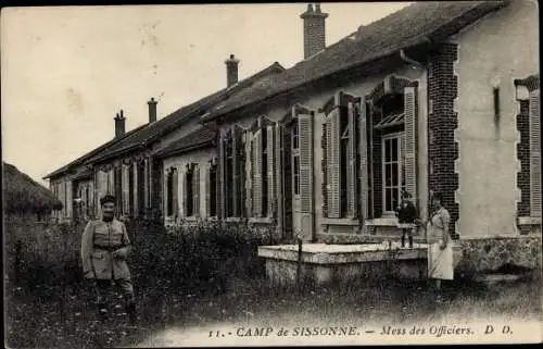 Ak Sissonne Aisne, Sissonne Camp, Offiziersmesse