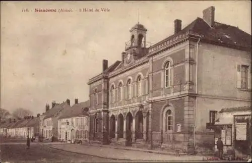 Ak Sissonne Aisne, Rathaus