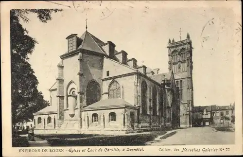 Ak Darnétal Seine-Maritime, Kirche und Turm von Carville