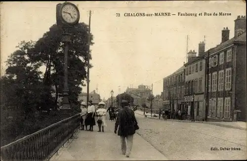 Ak Chalons sur Marne, Faubourg, Rue de Marne