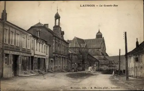 Ak Launois Ardennes, La Grande-Rue