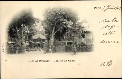 Ak Paris XVI, Bois de Boulogne, Chalets du Cycle