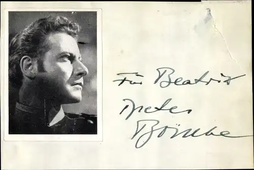 Autogrammkarte Schauspieler Dieter B.., Portrait, Autogramm