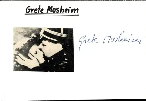 Autogrammkarte Schauspielerin Grete Mosheim, Portrait, Autogramm