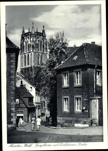 Ak Münster in Westfalen, Spiegelturm, Liebfrauenkirche