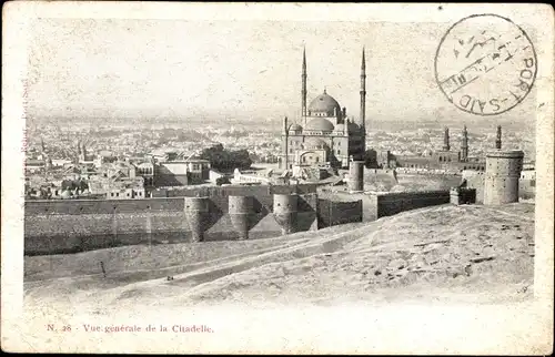 Ak Port Said Ägypten, Gesamtansicht mit Citadelle