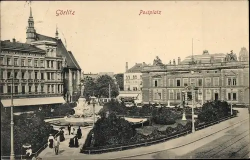 Ak Görlitz in der Lausitz, Postplatz