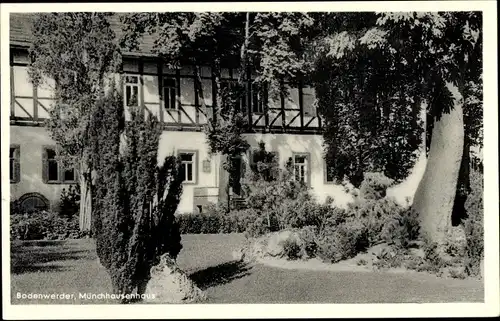 Ak Bodenwerder in Niedersachsen, Münchhausenhaus, Außenansicht