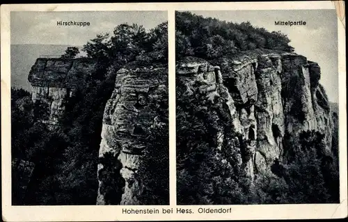 Ak Hessisch Oldendorf an der Weser, Hohenstein, Hirschkuppe, Mittelpartie