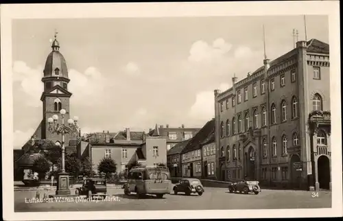 Ak Waren an der Müritz, Markt, Rathaus, Kirche