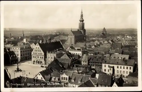 Ak Hansestadt Greifswald, Blick von der Marienkirche