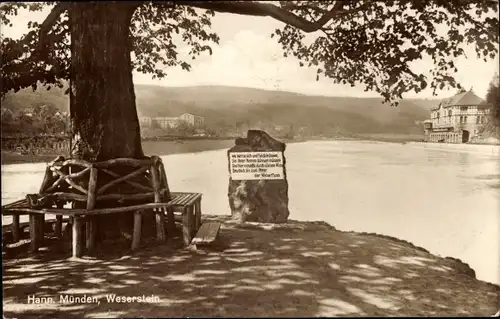 Ak Hann. Münden in Niedersachsen, Weserstein