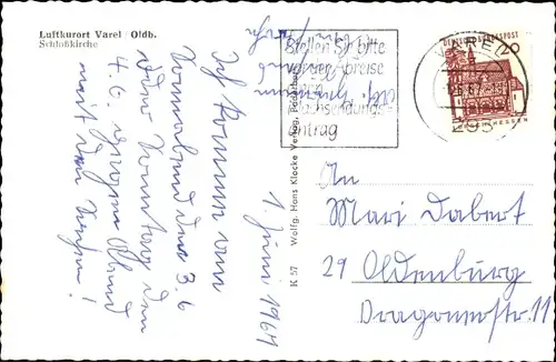 Ak Varel am Jadebusen Oldenburg, Schlosskirche
