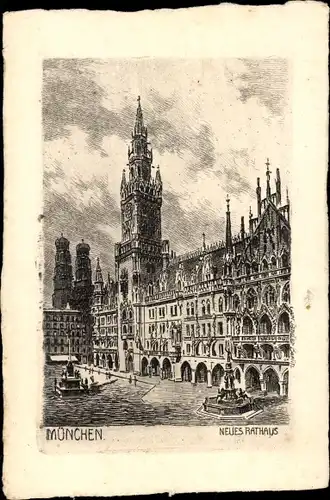 Künstler Ak München, Neues Rathaus