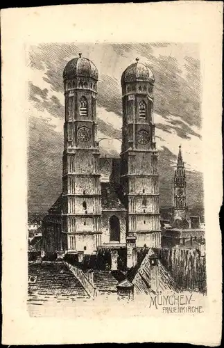 Künstler Ak München, Frauenkirche