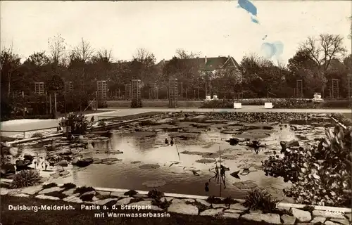 Ak Meiderich Duisburg im Ruhrgebiet, Stadtpark, Warmwasserbassin