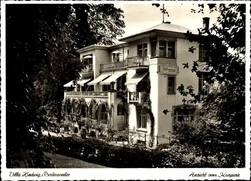 Ak Badenweiler im Schwarzwald, Villa Hedwig, Ansicht vom Kurpark