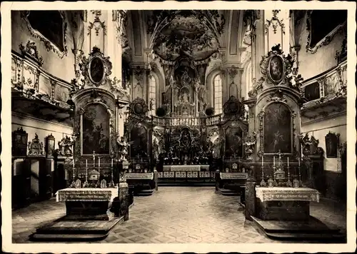 Ak Andechs am Ammersee, Kloster Andechs, Klosterkirche, Innenraum, Altar