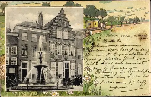 Passepartout Ak Zutphen Gelderland, Fontyn