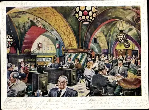 Künstler Ak Berlin Charlottenburg, Bräustübl in den Wilhelmshallen am Zoo, Inh. Richard Klempt