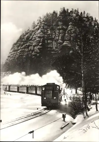 Ak Schmalspurbahn Zittau Oybin Jonsdorf, Berg Oybin, Winter