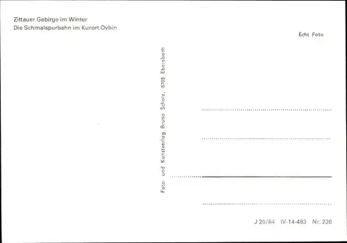 Ak Schmalspurbahn Zittau Oybin Jonsdorf, Berg Oybin, Winter