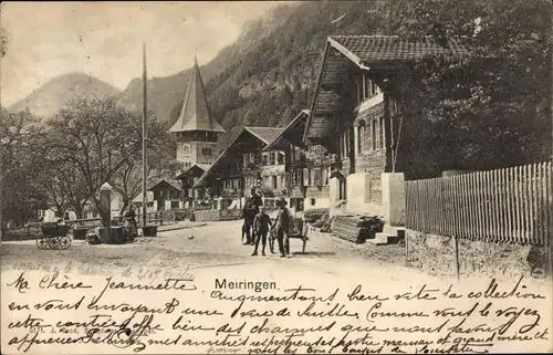 Ak Meiringen Kanton Bern Schweiz, Dorfstraße