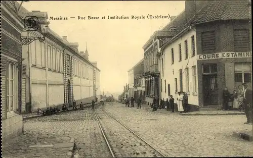 Ak Messines Mesen Westflandern, Rue Basse, Institution Royale