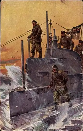Künstler Ak Stöwer, Willy, Deutsches U Boot, Unterseeboot, Kaiserliche Marine, U-Boot-Spende 1917