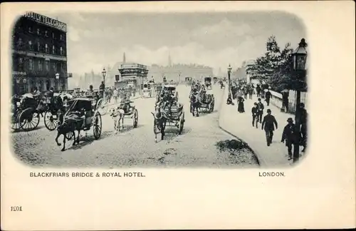 AK London City England, Blackfriars Bridge, Royal Hotel