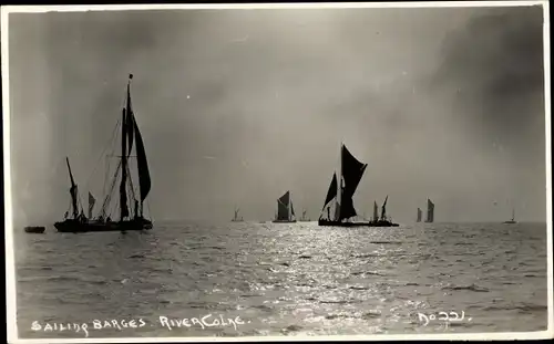 Ak Brightlingsea östlich von England, Segelschiffe