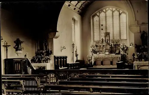 Ak Rickmansworth Hertfortshire England, Inneres der Kirche