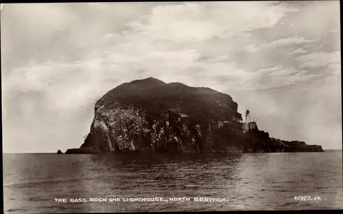 Ak North Berwick Schottland, Bass Rock, Leuchtturm