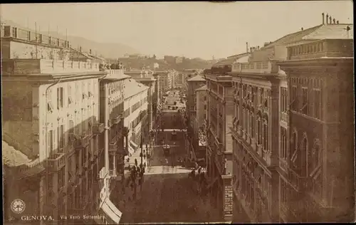 Ak Genova Genua Liguria, Via Venti Settembre