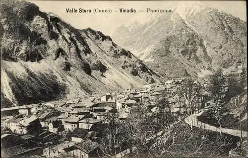 Ak Vinadio Piemonte, Valle Stura, Gesamtansicht