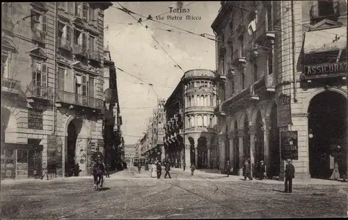 Ak Turin Turin Piemont, Via Pietro Micca