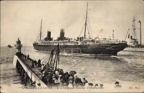 Ak Dampfer La Savoie, CGT, French Line