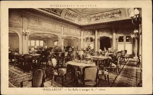 Ak Paquebot Paul Lecat, Messageries Maritimes, The Dining Room