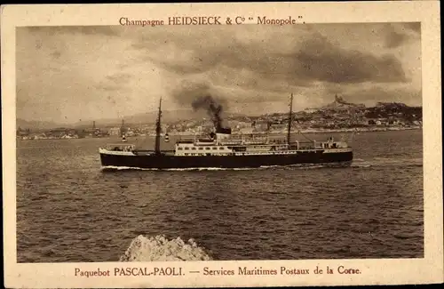 Ak Paquebot Pascal-Paoli, Fraissinet Navigation Company