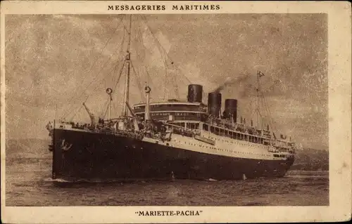 Ak Paquebot Mariette-Pacha, Messageries Maritimes