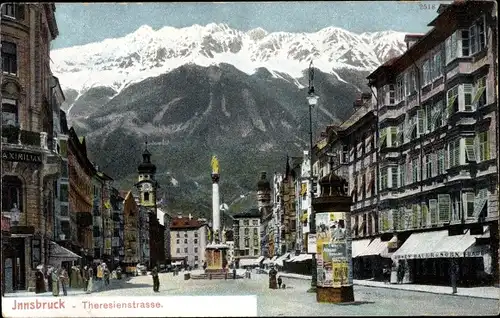 Ak Innsbruck in Tirol, Theresienstraße, Litfaßsäule
