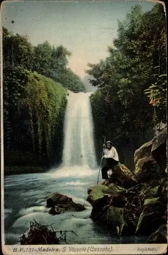 Ak Insel Madeira Portugal, Wasserfall