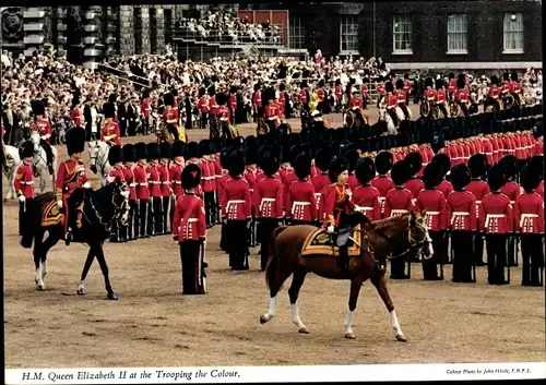 Ak-Königin Elisabeth II. beim Trooping the Colour